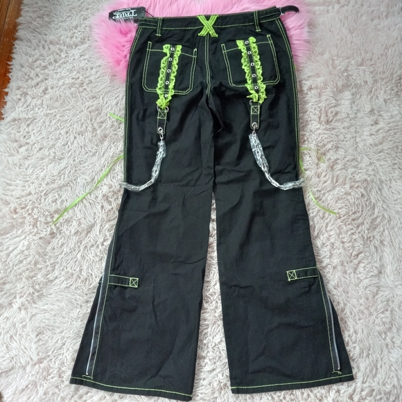 Nwt Tripp NYC Dark street green lace & chains pristine flared bondage - Picture 2 of 7